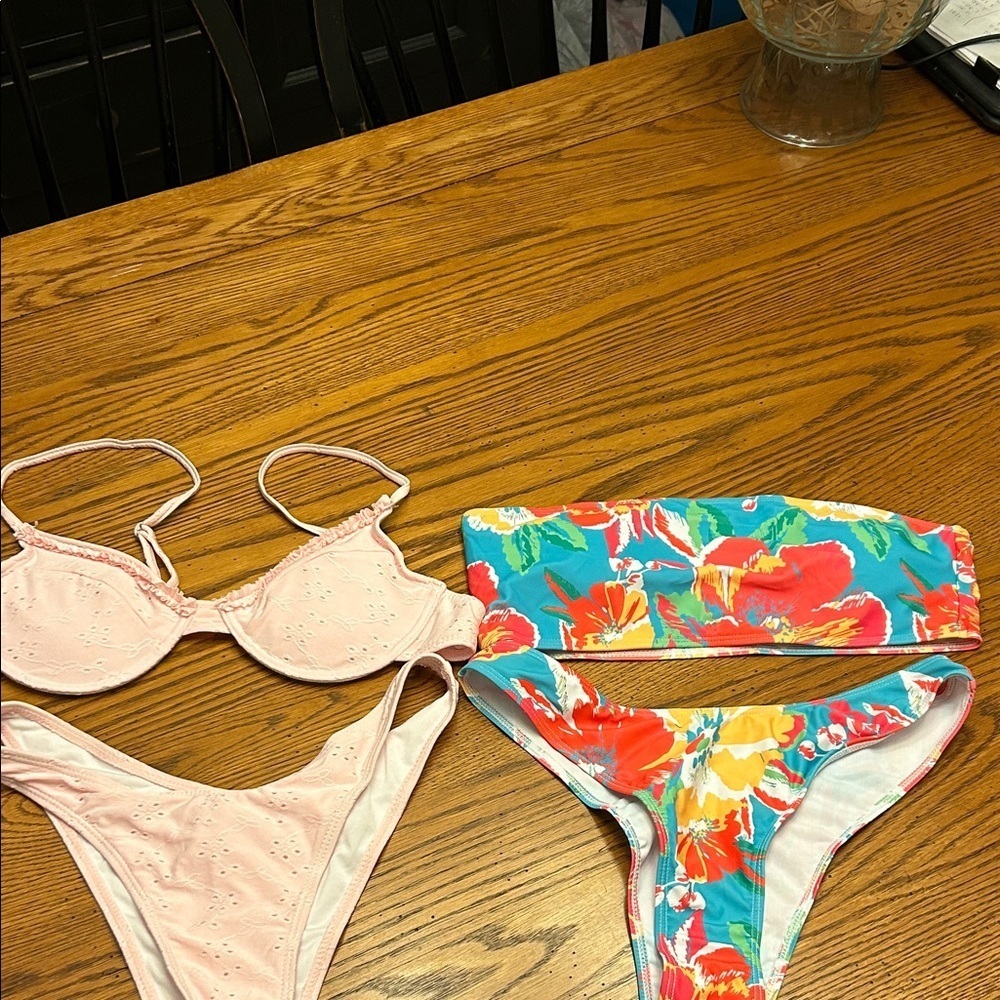 SHEIN Pink and Floral Bikinis